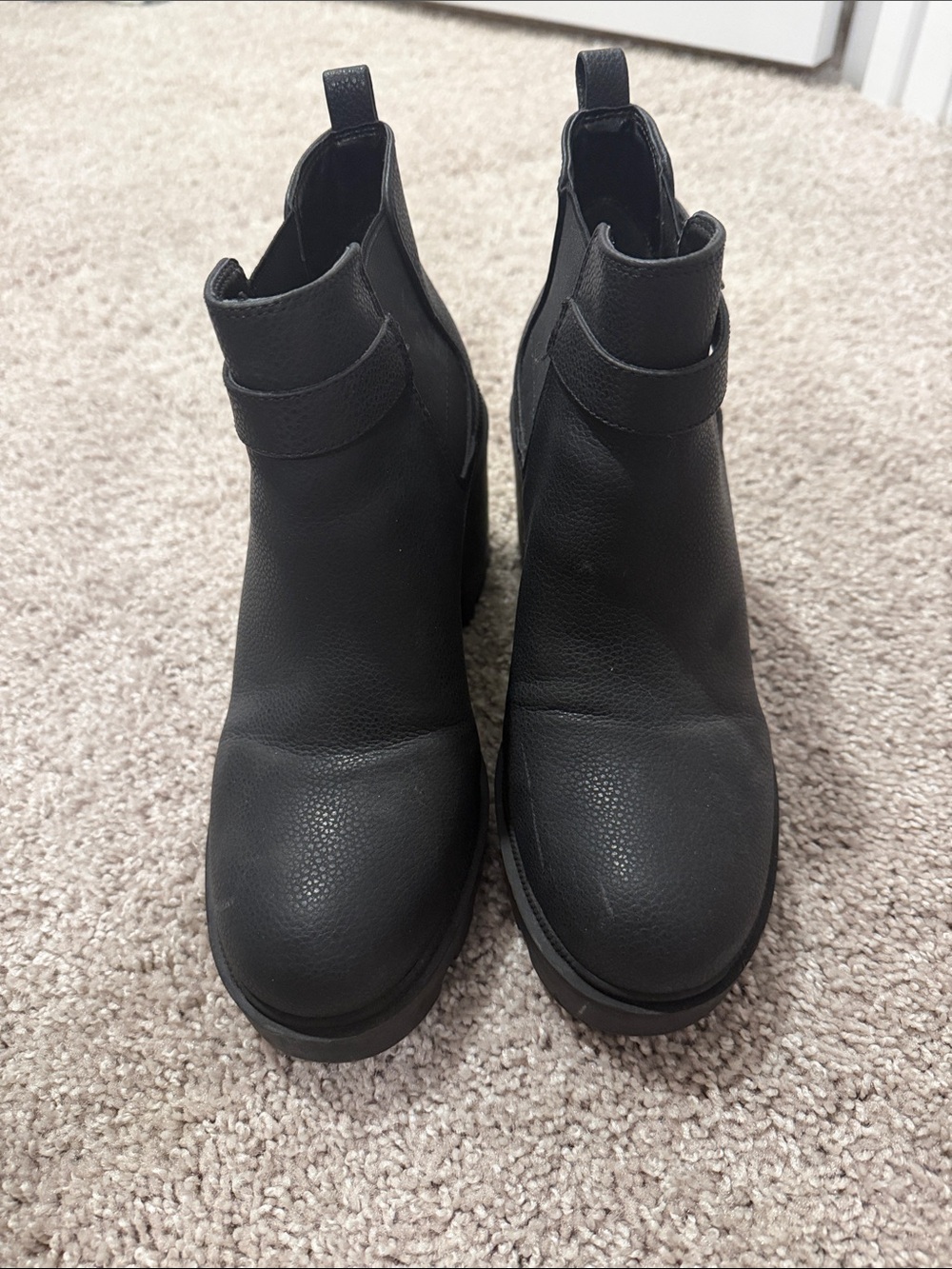 Mix No. 6 Black Pebbled Chelsea Ankle Booties with Pull Tabs